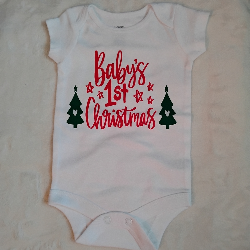 George White Baby's 1st Christmas Bodysuit